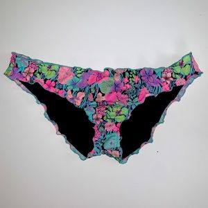 Victoria’s Secret Neon Floral Ruffle Bottom Swim